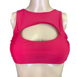 Cupshe  Womens Bikini Swimsuit Top Cutout High Neck Magenta Pink Small Photo 7