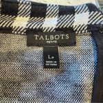 Talbots Sabrina Top With Audrey Neckline Black White Gingham Check Knit Top LP Photo 1