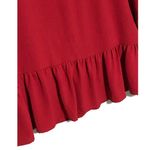 ee:some  Red Blouse Top Dolman Sleeve Ruffle Hem Womens Medium Polyester Shirt Photo 3