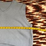 Pastel Blue Preppy Academia Plus Size knitted sleeveless V Photo 3