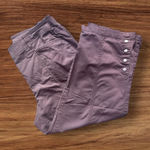 JM Collection  Capri Crop Casual Pants Full Elastic Waist Size 8 Brown Check Photo 0