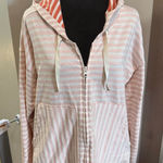 Columbia  Melody Orange White‎ Stripe Full Zip Hoodie Sweatshirt Lightweight XL Photo 0