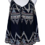 Jessica Simpson  Women's Cold Shoulder‎ Top Blouse Multicolor Aztec Print Large Photo 0