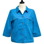 EUC Denim & Co Blue 3/4 Sleeve Button Stretch Size L Photo 0