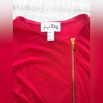 Joseph Ribkoff Red Asymmetrical Gold Zipper Top – Size 10 Photo 3