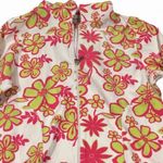 Vintage Larkspur Floral Sun Terry Cover Up Hoodie Size Large Green Photo 1