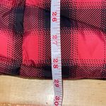 J. Jill Womens Buffalo Plaid Full Zip Quilted Puffer Long Down Vest Red Black XS Photo 8