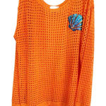 Judith March  Orange Crochet Long Sleeve Tunic/ Cover up Ez XL Photo 0