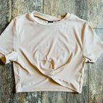 SheIn NWOT Tan Fitted Cropped Front Knot Top Size Small Photo 0