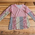 LILY by Firmiana Tunic Top Womens L Large FLORAL PINK Blue POLKA DOT Shirt Photo 0