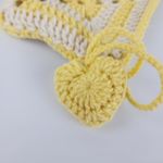 New Handcrafted Crochet Clutch Yellow Cream Case Granny Heart Crochet Charm Photo 6