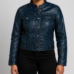 Aventures des Toiles Distressed Blue Denim Jacket Womens 38 Medium Photo 1