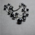 Source Unknown Vintage Triple Layer Floating Shades Of Gray Beaded Classic Like New Necklace Photo 2