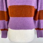 Topshop Bold Striped Soft Knit Crewneck Sweater Purple Rust Petite Size 4 Photo 11