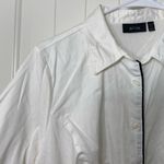 Apt. 9 EUC  women’s white black outlined button front 3/4‎ sleeve blouse top 0X Photo 2