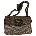 Kurt Geiger London Tweed Embellished Chain Shoulder Bag Silver Photo 0