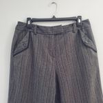 Larry Levine  Women's Wide Leg Gray Striped Capri Pants 10 Photo 2