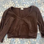 Garage  Brown Crop Long Sleeve Photo 0