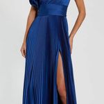 Mac Duggal  49902 Cobalt Blue Pleated Charmeuse One-Shoulder Evening Gown Sz 6 Photo 0
