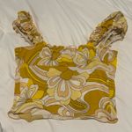 Urban Outfitters  Yellow Top Floral S Photo 1