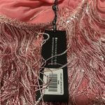 White Fox Boutique Pink Sequin Fringe Mini Skirt Photo 1