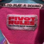 Vintage Pivot Rules Turquoise Women's Golf‎ Short Sleeve Polo Shirt Medium Blue Photo 2