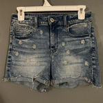 American Eagle  High Rise Shorties Flower Embroidered Shorts Size 4 Photo 0