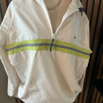 Nike   vintage 1/4 zip hooded windbreaker style jacket m white striped Y2K Photo 0