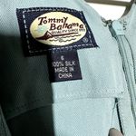 Tommy Bahama Mini Shift Dress 100% Silk Sleeveless Embroidered Zip Back Blue 6 Photo 2