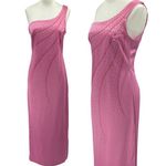 Vintage 90s Rampage Gown One Shoulder Glitter Front Side Slit Maxi Pink Womens 4 Photo 1
