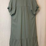 Sonoma Light Teal Green Blue Button Front V-Neck Short Dolman Sleeve Mini Dress Photo 9