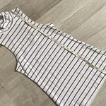 EXPRESS High Collar Sleeveless Key Hole Back Striped Shirt Photo 1