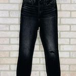 Good American  Good Waist Skinny Cropped Distressed Jeans in Black Size 25 Photo 3
