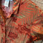 Norton Mcnaughton  Orange, Red, Green Floral Button Down Collar Blouse size PS Photo 2