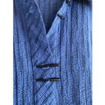 Habitat  Womens XS Blue Oversized Lagom Art To wear Top Toggle Button Asymm Photo 2