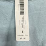 Chico's Chico’s Rolled 3/4 Sleeve D Ring Tab Slub Cotton Top in Hazy Blue Size 1/M Photo 5