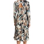 MILA MAE NWT Pleated Long Sleeve Satin Midi Dress Photo 1