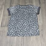 Lucky Brand Stretchy Gray Leopard Print Short Sleeve Pajama Set Pockets S Photo 5
