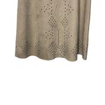 Chico's Womens Skirt Knee Length Embellished Faux Suede Slit A-Line Tan Sz. 0 Photo 2