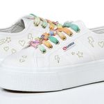 Superga NEW Embroidery Platform Sneaker WHITE MULTI Womens Size 8.5 / 39… Photo 1