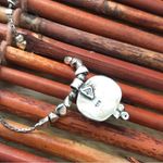 Silpada  Sterling Silver Necklace Green Glass & Sterling Beads  16.5" Photo 3