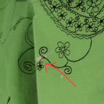 Embroidered Paisley Floral Button Front Shacket Womens Green 3/4 Sleeve Size L Size L Photo 4