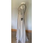 Adrianna Papell NWT  Formal Dress Silver Sz 2 Beaded Bodice Chiffon Bride Groom Photo 10
