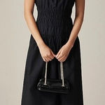 J Crew Hyacinth Dress In Cotton Poplin A Line Pockets Smocked Black MP Size undefined Photo 0