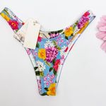 Agua Bendita X Revolve Avy Reversible Bikini Bottom in Blue & White Eden Floral Photo 2