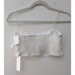 Show Me Your Mumu  Tucker Top in Ivory Luxe Satin Cropped Lined Stretch Small Photo 2