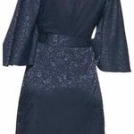 DKNY Animal Printed Side Tie Mini Dress Size 14 Navy Photo 1