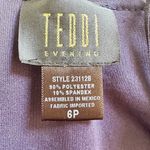 Teddi Evening Vintage Dress Long Sleeve Velvet Stretchy Glitter Print Short 90's Size 6P Photo 5