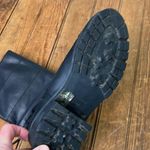 ALLSAINTS Women’s  black leather lug sole silver buckle biker boot size 38 Photo 2