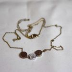 Source Unknown Delicate Petite Rose/Silver/Gold Tone Metal Beads Link Chain 14" Y2K Necklace Photo 1